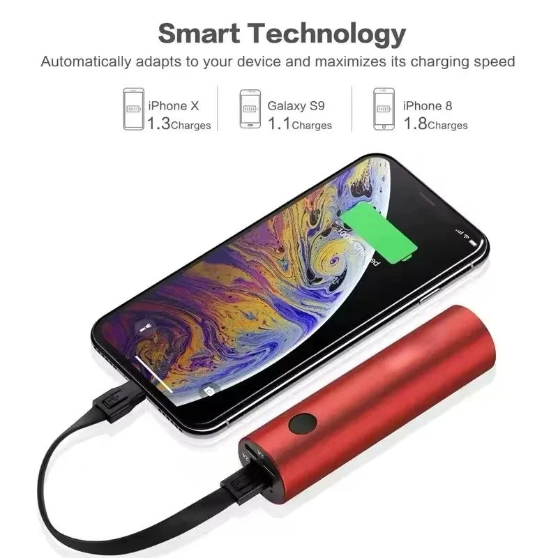 Power Bank Fast Charger with Strong LED Torch 5000mah Mobile Phone Charger Power Bank Emergency Night Lighting Phone Powerbanks