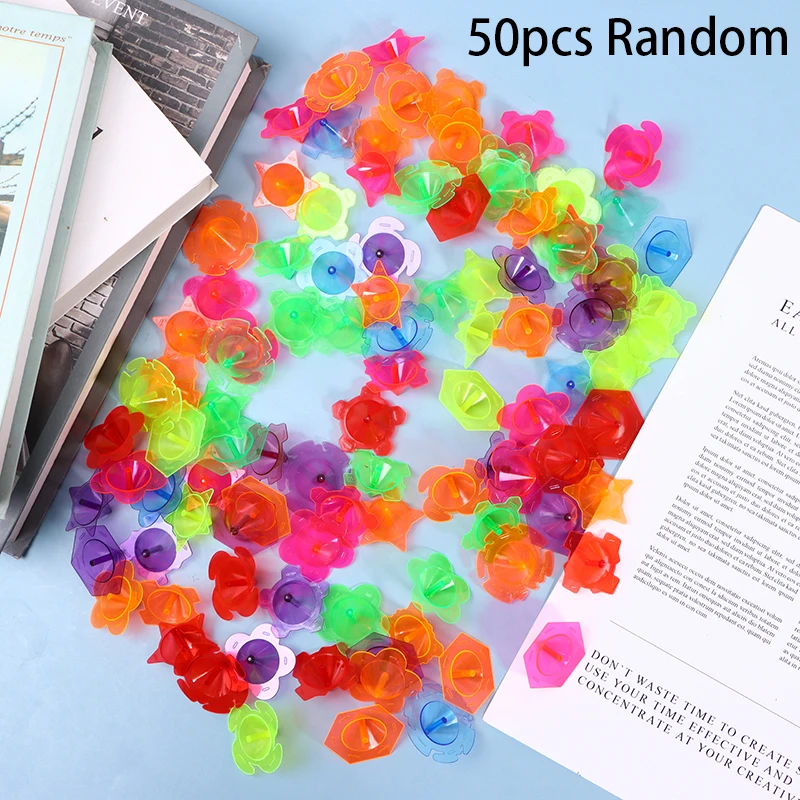 

50PCS Mini Child Transparency Plastic Gyro Toys Baby Shower Kids Birthday Party Favors Christmas Carnival Gifts