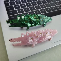 Cute Cartoon Alligator Hair Claw Clips Funny Green Crocodile Hairpins Acetate Shark Headwear Gifts for Girls Hair Accessories