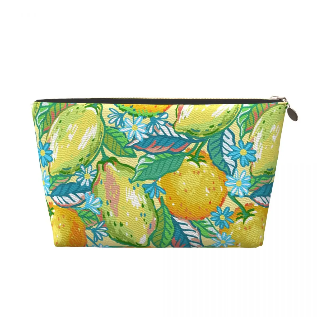 Custom Lemons Oranges Flowers Toiletry Bag Women Makeup Cosmetic Organizer Ladies Beauty Storage Dopp Kit Box