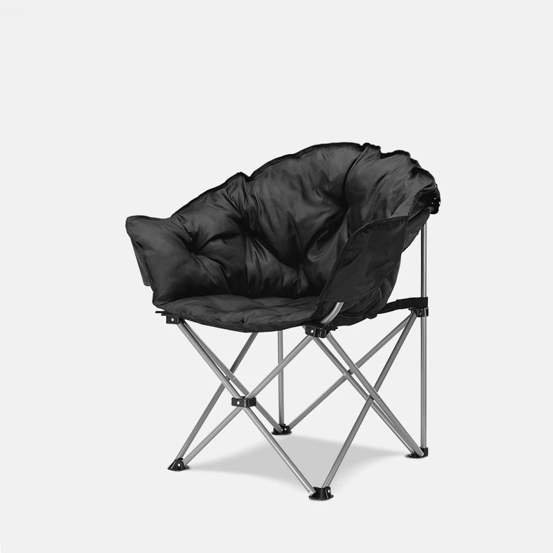 

Outdoor Folding Chair Portable Backrest Comfortable Padded Beach Chaise Lounge Moon Chair