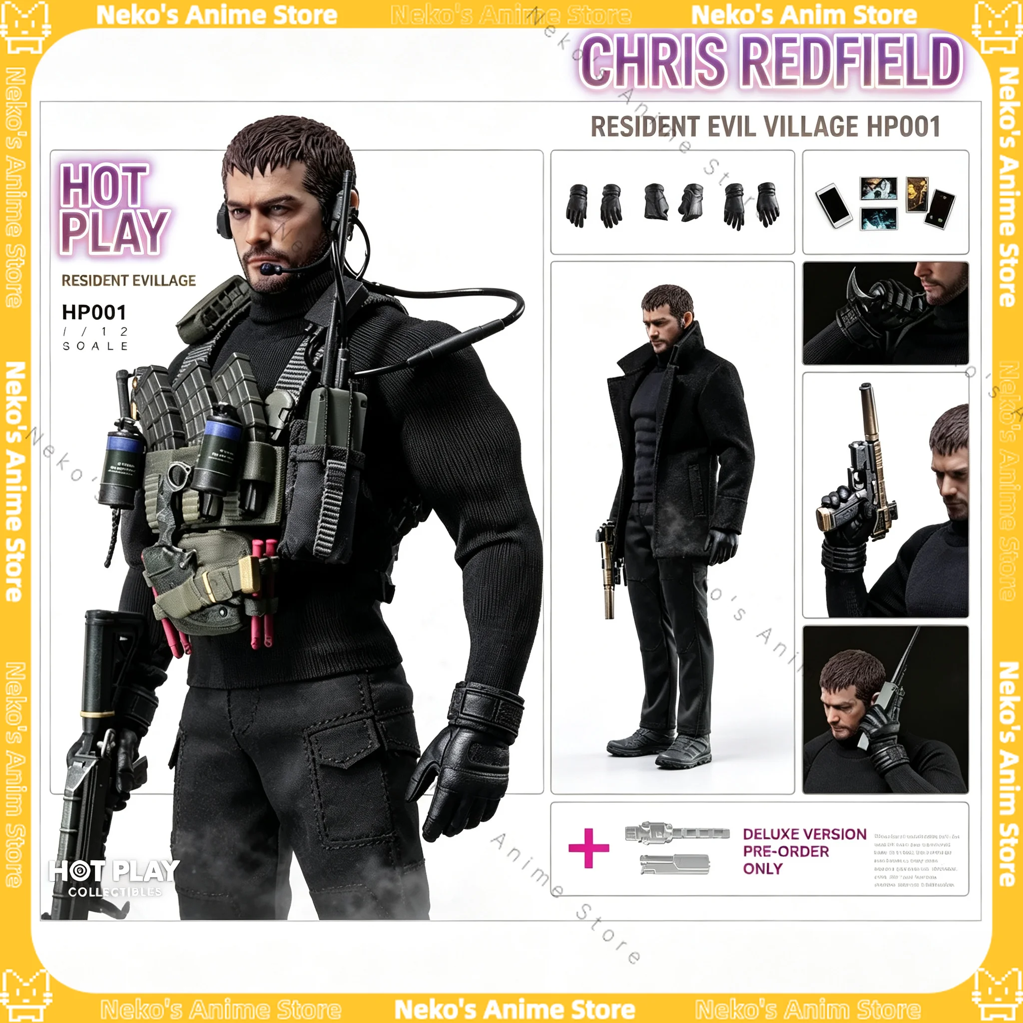 En stock, ¡oferta! Figura de acción de Resident Evil Village, Chris Redfield, el Capitán del Escuadrón de Lobos, HP001, escala 1/12, modelo de anime, juguete.