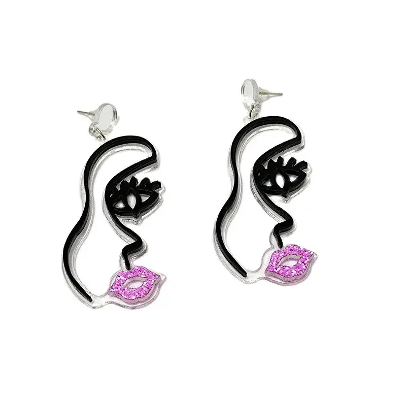 Abstraction Face Drop Earring for Women Acrylic Jewelry Fashion Accessories