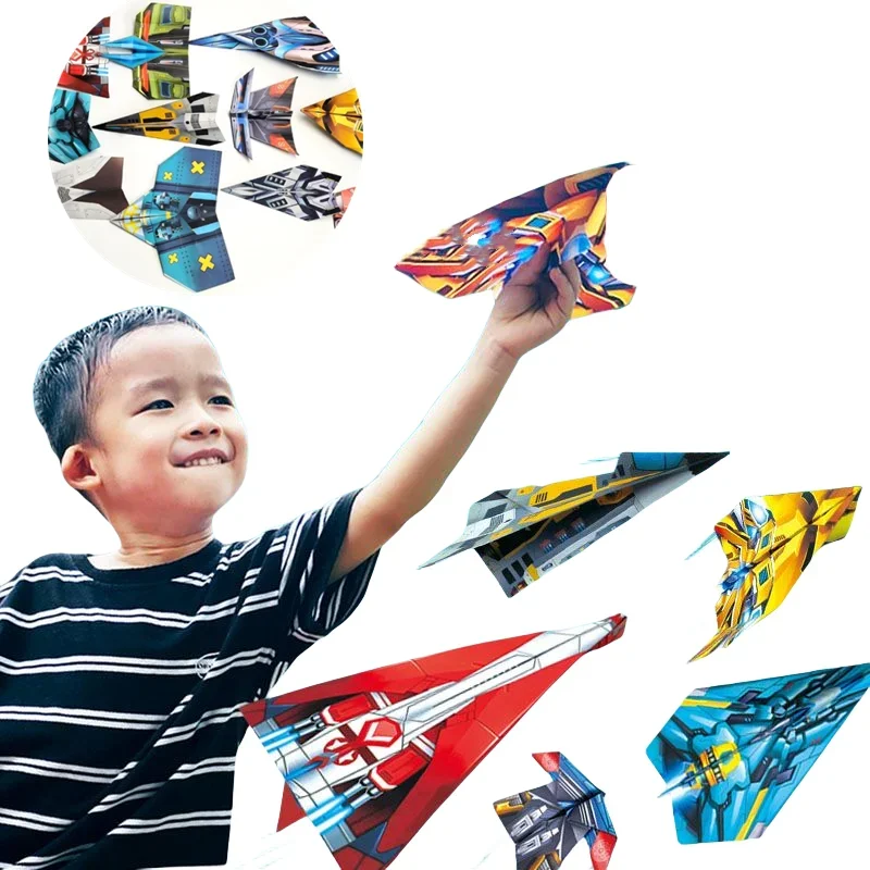 

Puzzle Children Creative Origami Paper Planes Folding DIY Parent-child Full Color Handicraft Toy Aircraft Educational Toy