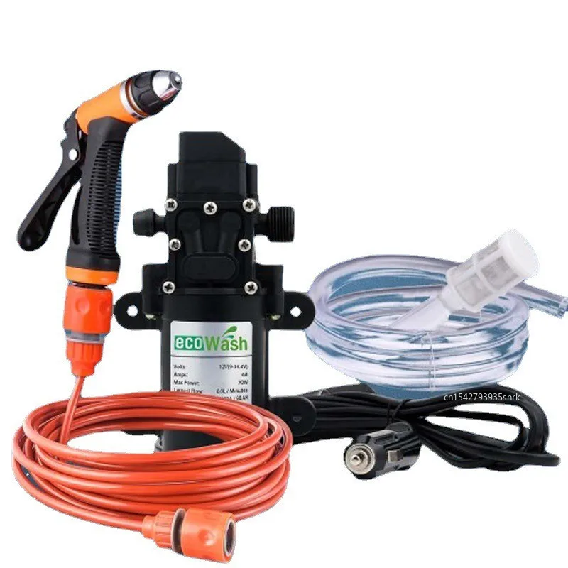 12V Portable Vehicle-mounted Water Pump Car Wash Device High-pressure Car Wash Machine Water Gun Cigarette Lighter Plug