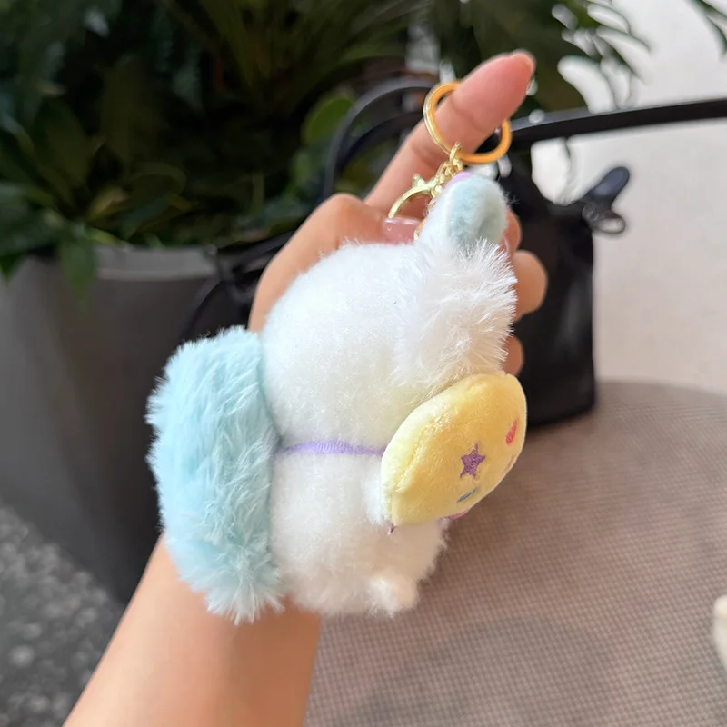 Kawaii  Travel Plush Keychain Soft Usagi Hachiware Stuffed Doll Pendant Cute Cartoon Bag Charm Accessory for Kids Girls view 6