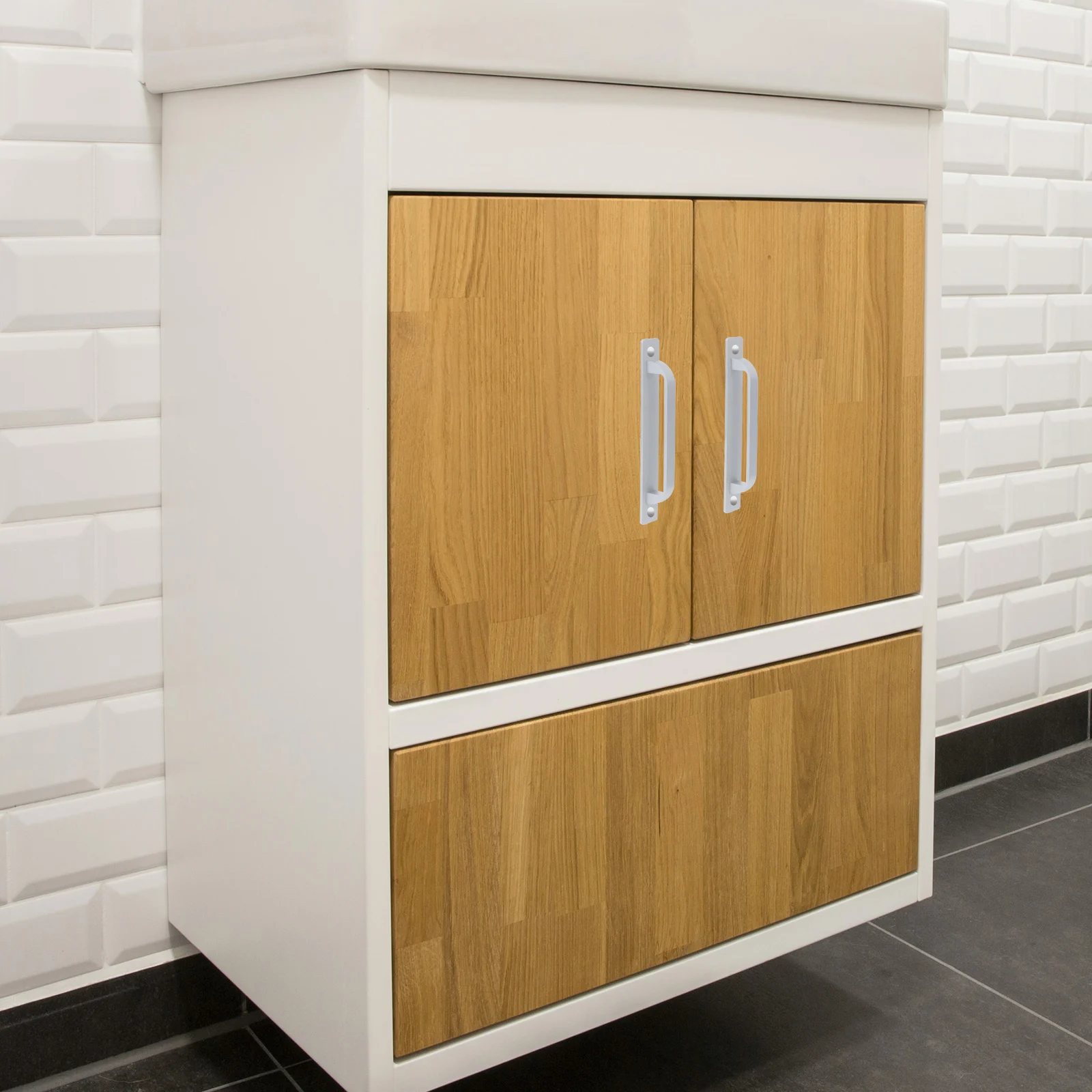 

2Pcs Door Aluminum Alloy Handles Aluminum Alloy Pull Kitchen Wardrobe Closet Chest Easy Install Durable Hardware
