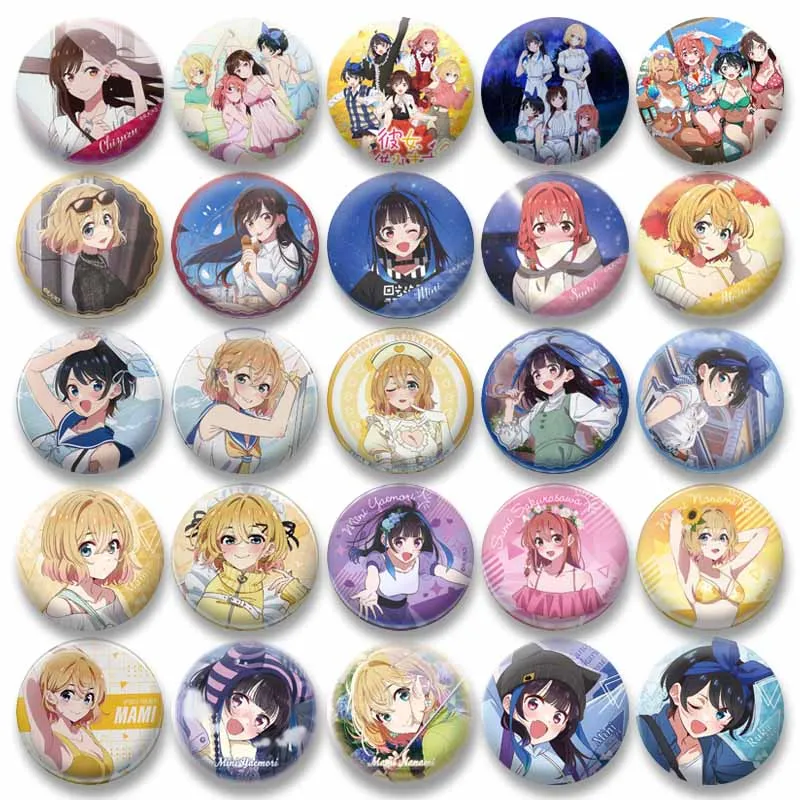 

Kawaii Anime Rent-a-Girlfriend Enamel Pins Cartoon Figure Ruka Mami Chizuru Ichinose Brooch on Backpack Button Badges XMAS Gifts