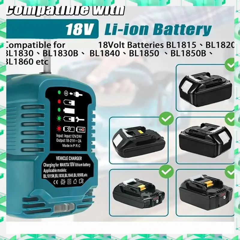 

3C Electron For Maikta BL1830 BL1840 BL1850 BL1840B BL1815 18V Li- Battery Cigarette Lighter Plug Mini Charger Vehicle Charge