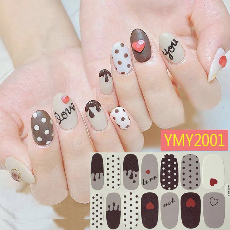 Volle Abdeckung Nagel aufkleber Nagel dekoration Nägel Aufkleber Designer selbst klebende Nagel aufkleber Valentinstag Nail Art Aufkleber