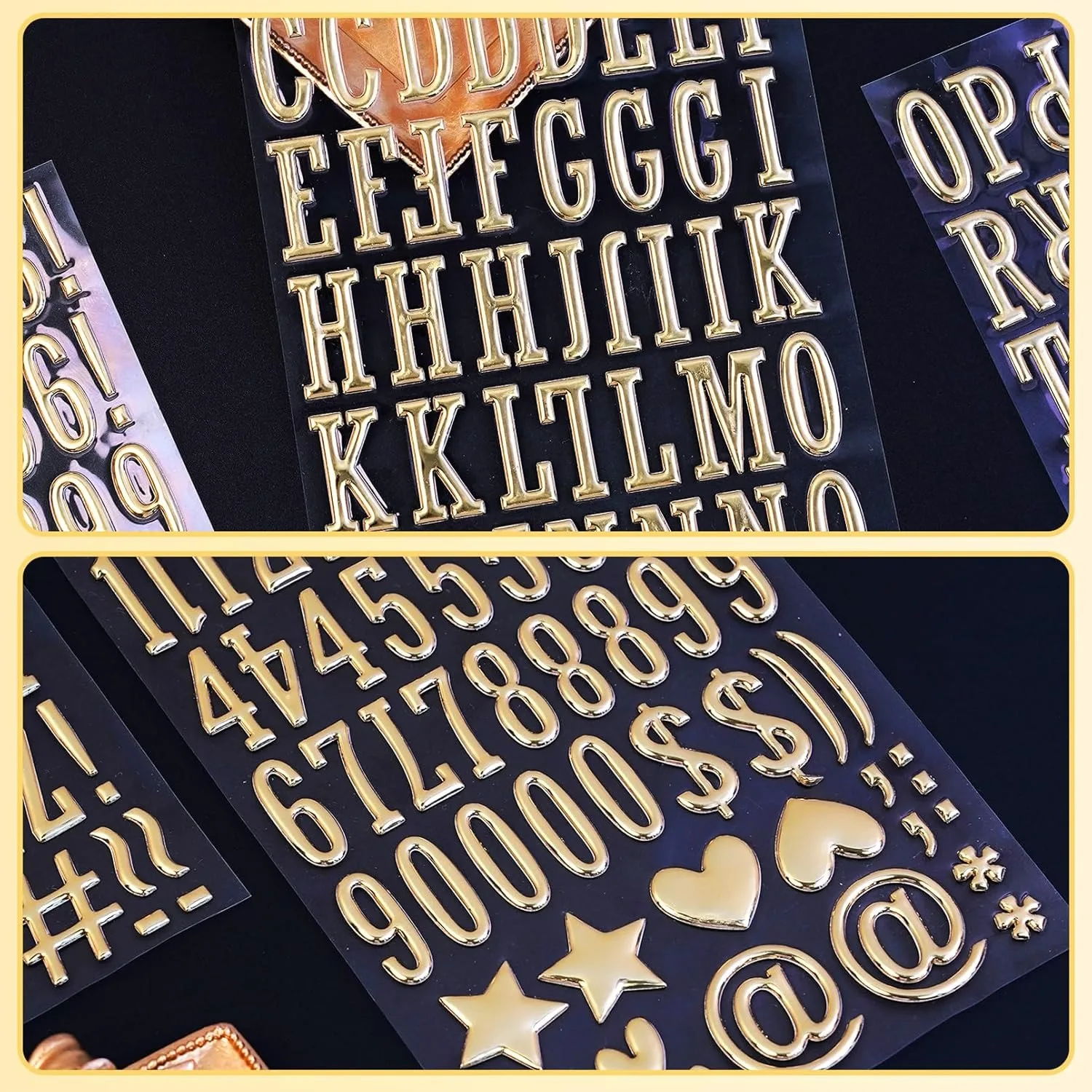 3 أوراق ثلاثية الأبعاد الذهب منتفخ أرقام الحروف ملصقات 1 بوصة الذهبي رغوة الأبجدية ملصقات الحروف DIY بها بنفسك هدية سكرابوكينغ كوب ديكور #5