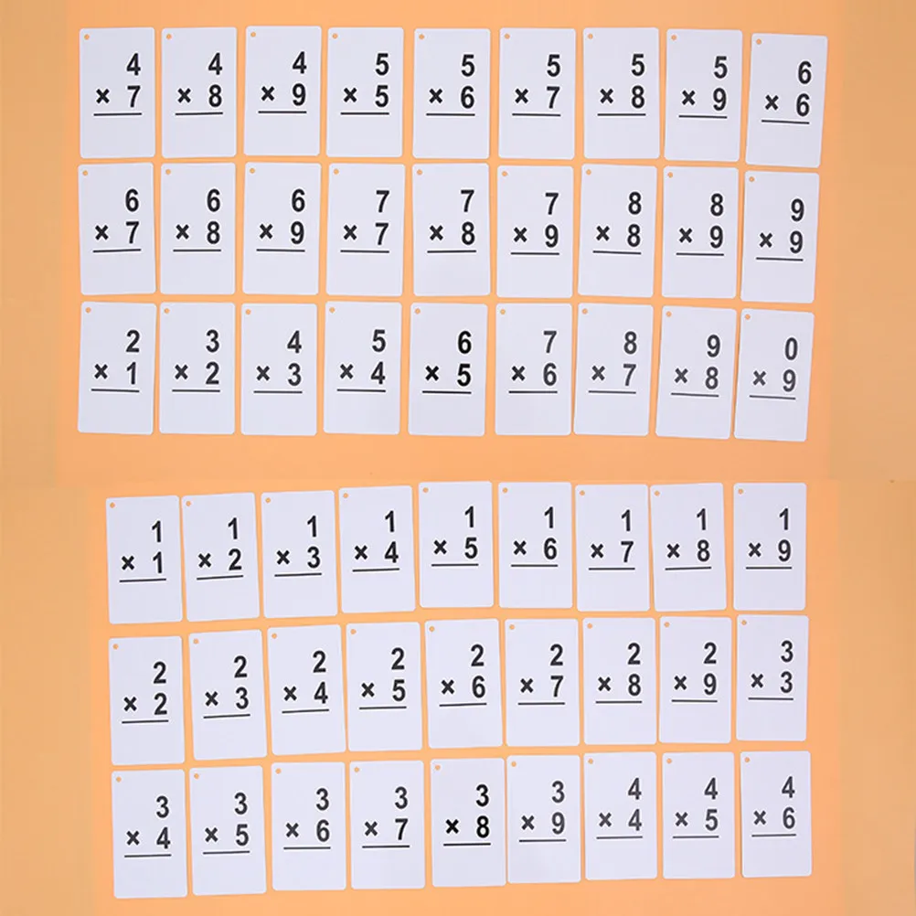 

54Pcs Arithmetic Cards Early Educational Math Flash Cards Multiplication Learning Prelearning Tools for Kids School Use