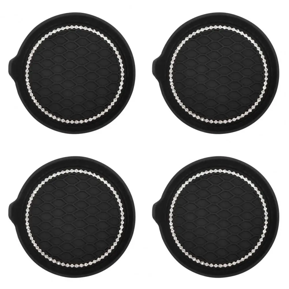 Easy to Clean Cup Sparkling Rhinestone Car Cup Holder Coasters Anti-slip Waterproof Heat Resistant Mats for Suvs Trucks Stylish