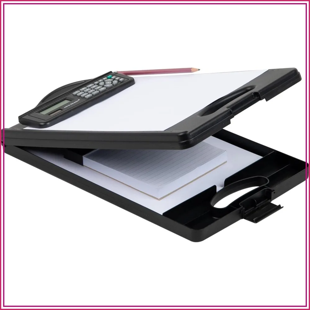 

Clipboard with Storage, Calculator & Clip, 9.5"x15"x2.5", Black