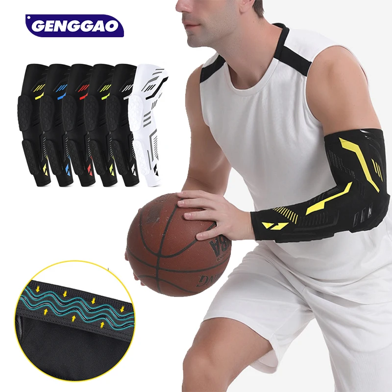 1Pcs Elbow Pads, Basketball Shooter Sleeves, Collision Avoidance Padded Elbow for Volleyball Football Baseball