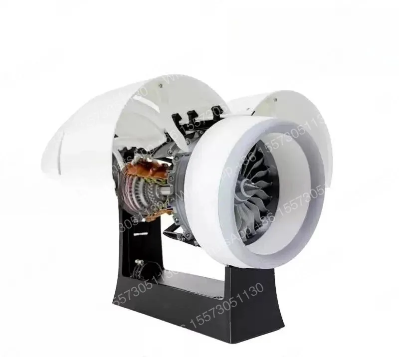 Mini Aircraft Turbofan Engine Model 35cm for Desktop Decoration & Hobby Display