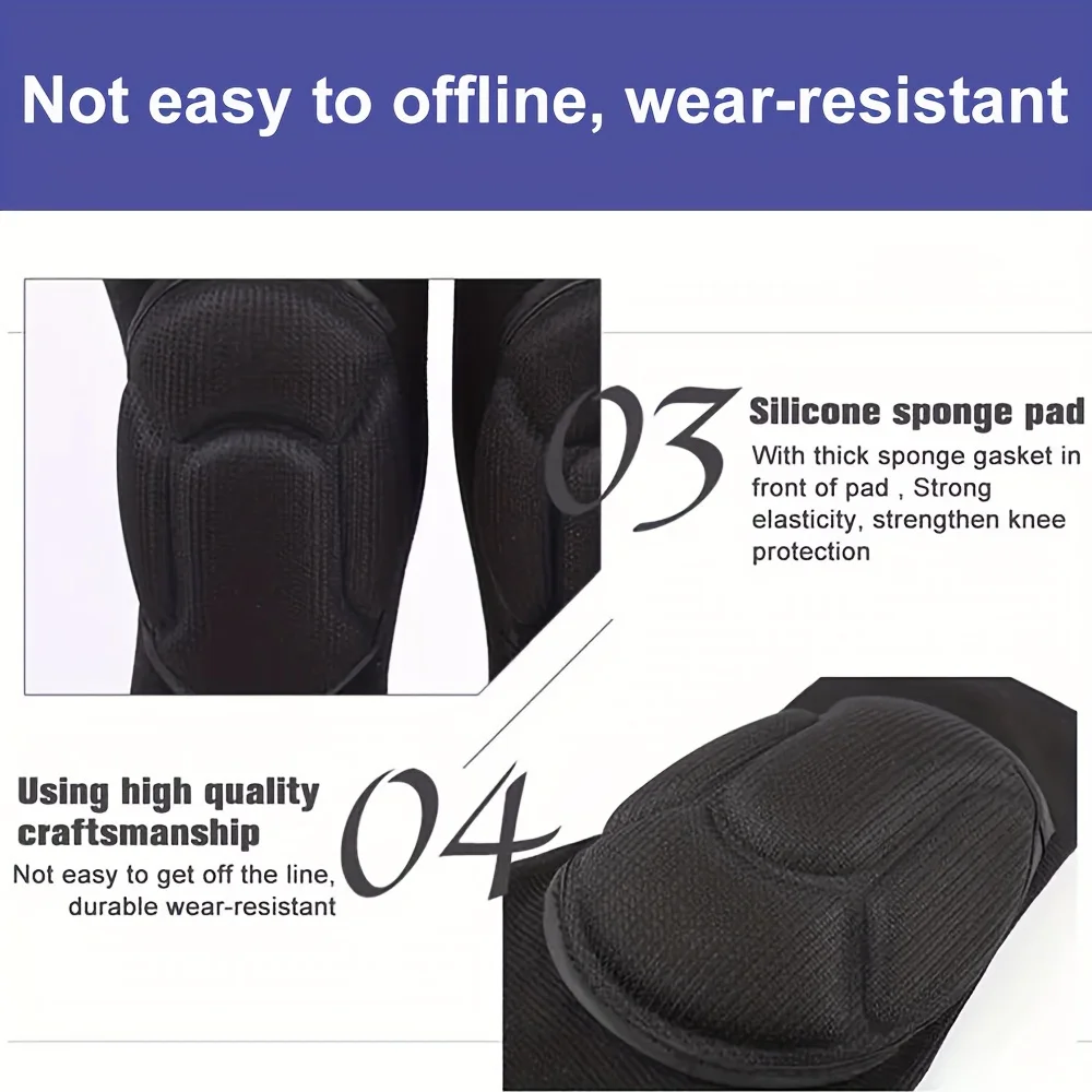 Order A Size Up, 1 Pair Knee Brace With Cushion, Thickening Football Volleyball Extreme Sports Knee Pads Brace Support, Cycling