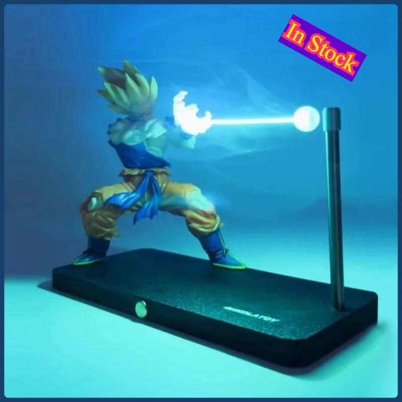 

In Stock NikolaToy Dragon Ball Kakarotto Son Goku Kamehameha Wave Magnetic Light Lamp Model Ornament Anime Peripheral Toys Gifts