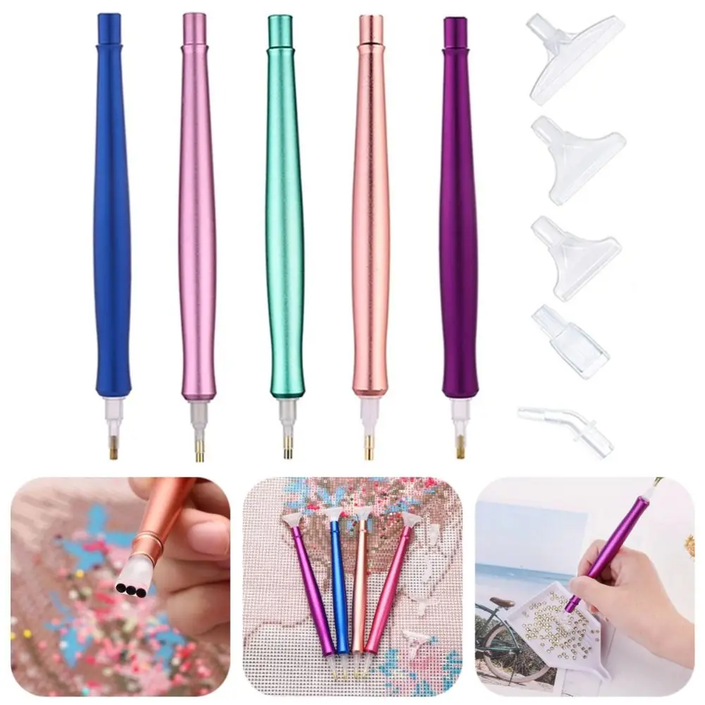 

DIY 5D Diamond Painting Pen Craft Alloy Point Drill Pen with Multi Placer Pens Tip Art Tool Mosaic Glue Pen Kit Bedroom