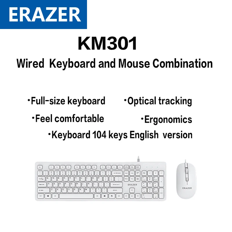 

Erazer KM301 Wired Keyboard and Mouse Laptop All-in-One Desktop USB