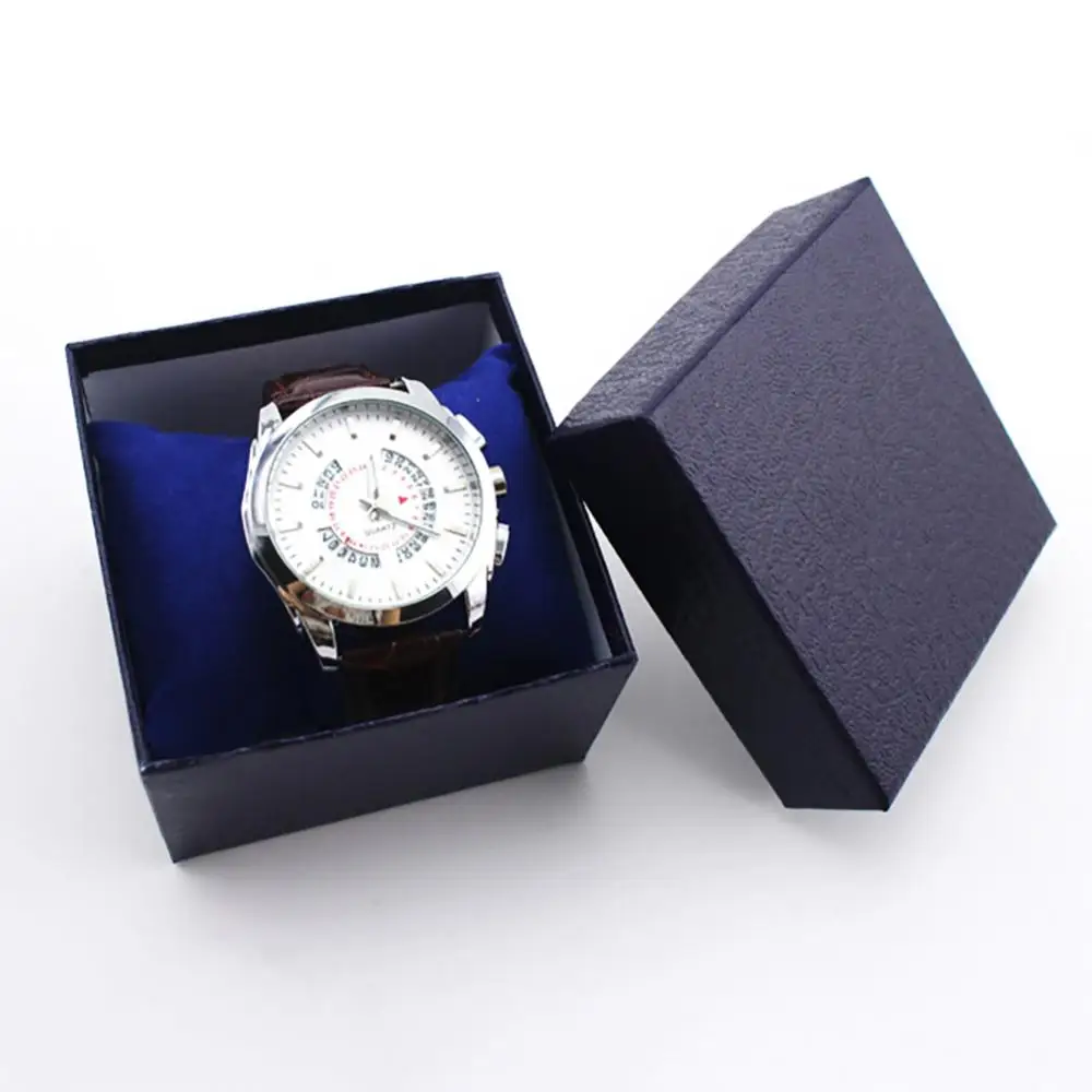 Single Watch Gift Box With Pillow Faux Leather Jewelry Wrist Watches Holder Wristwatch Display Storage Box Watch Organizer Case