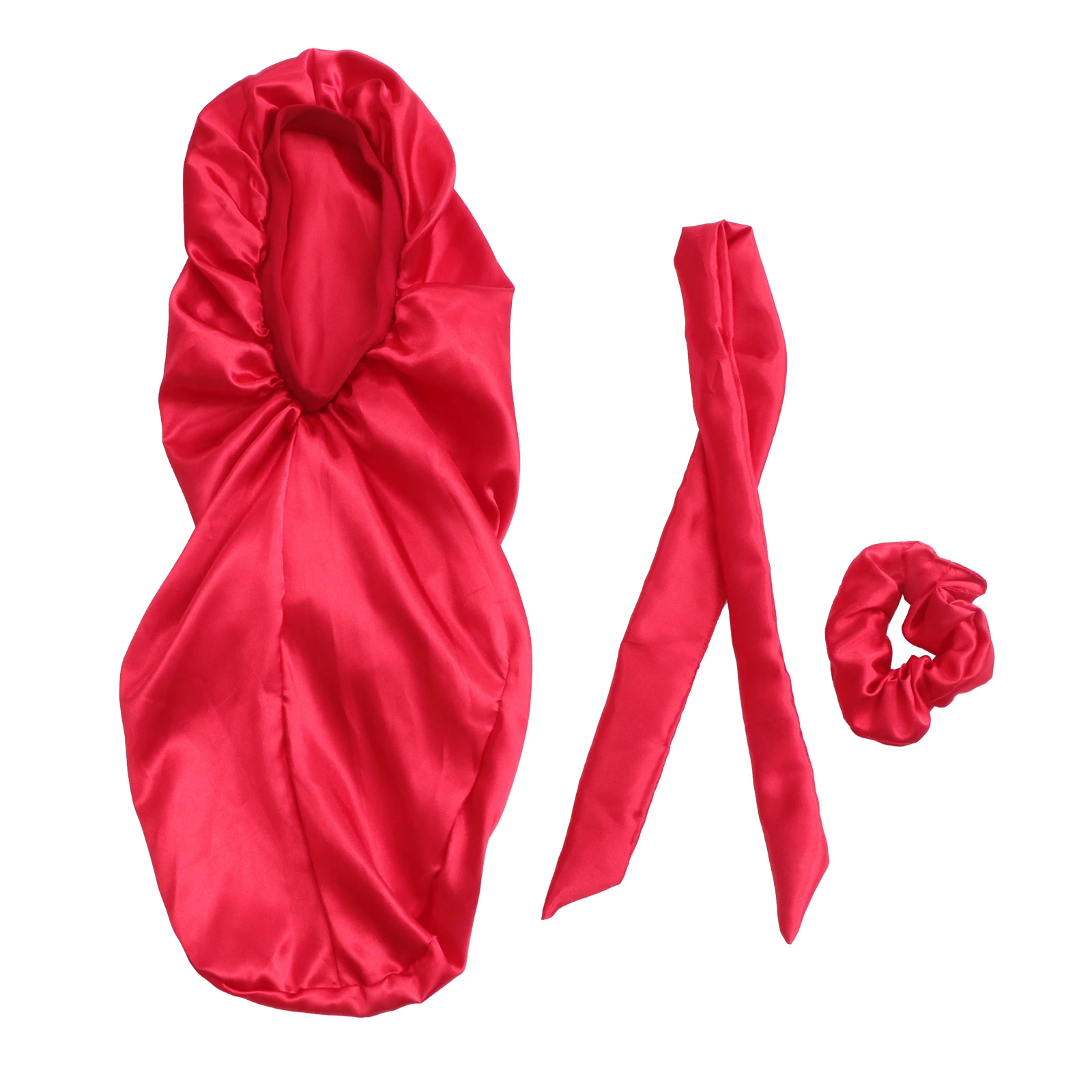

3 Pcs Three Piece Turban Cap Hair Bonnet Silk Schlafhaube Satin Suit Seidentuch Haare Schlafen Miss