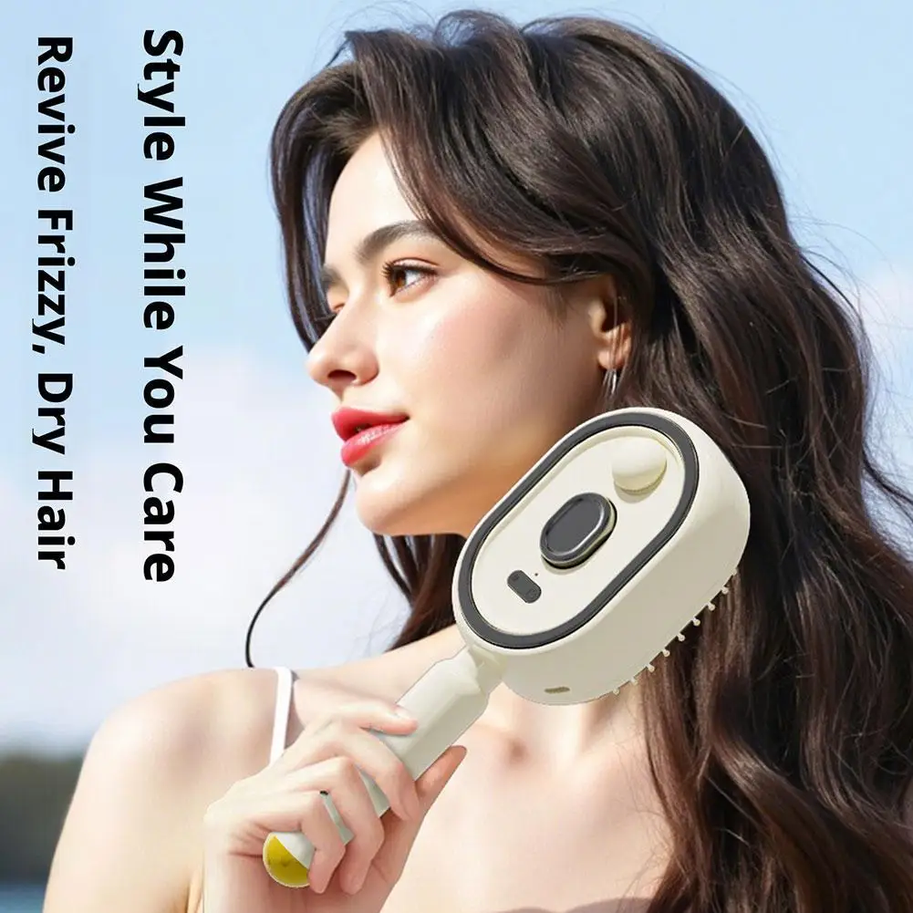 Electric Massage Comb with Spray Function Hair Care Brush Aromatherapy Mist Detangling Anti-Static Scalp Care Tool