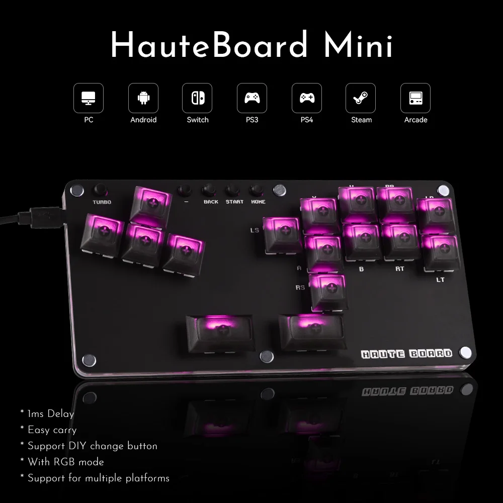 Haute42 Fightstick Hitbox 레버리스 컨트롤러 미니 스틱리스 아케이드 스... - 2