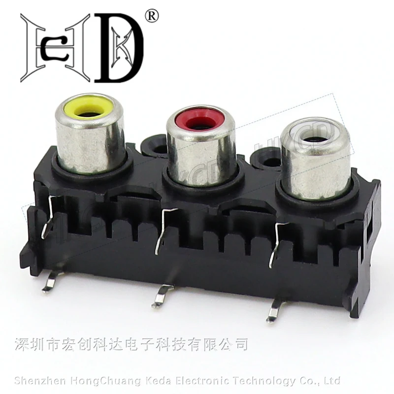 5pcs RCA-314 3P RCA Female Socket Red White Yellow PCB Mount Audio Video AV Jack Connector