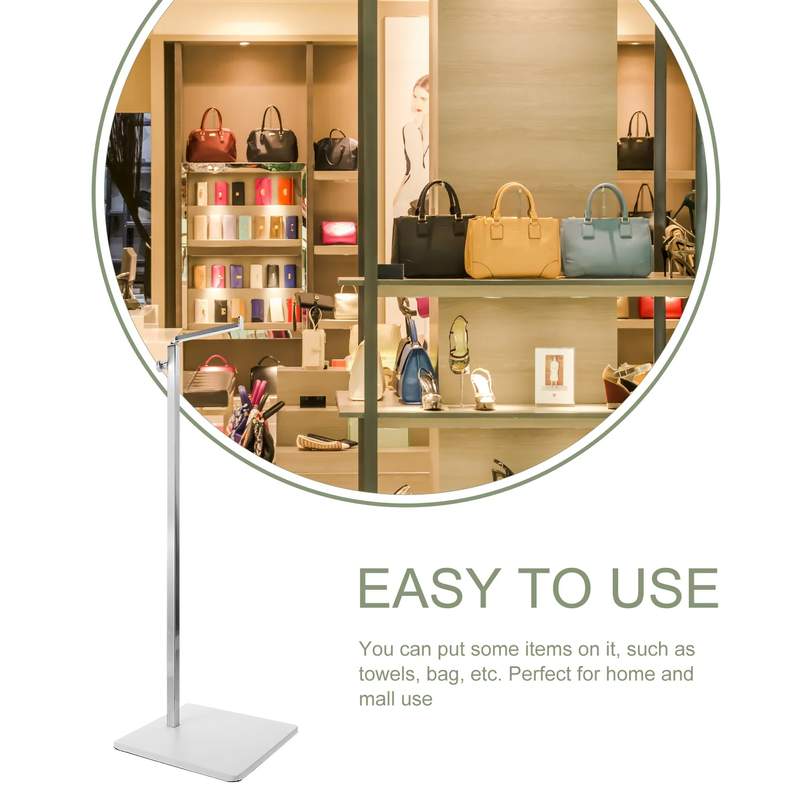 

Metal Bag Display Rack Adjustable Handbag Stand Holder Purse Hanging Organizer for Closet Storage Handbag Display Rack