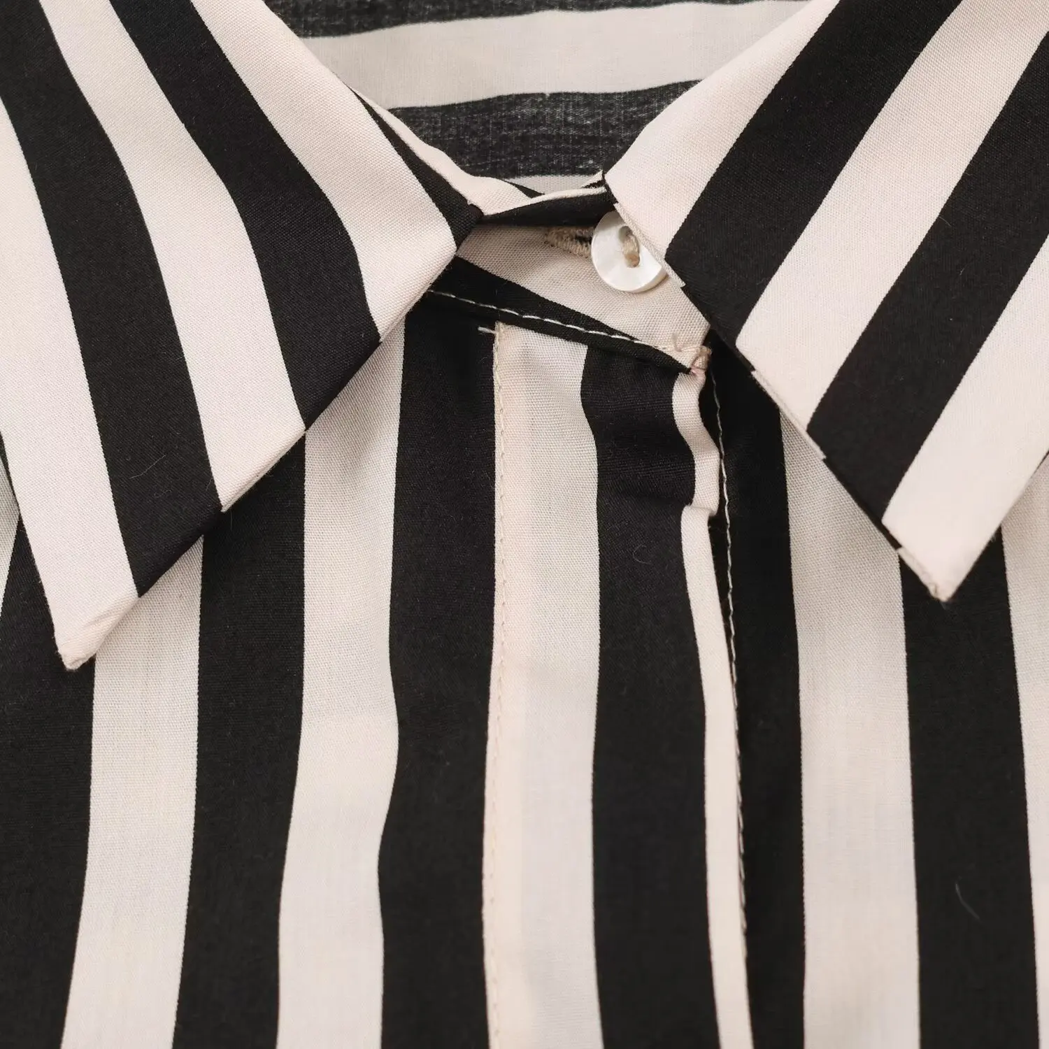 TFMLN Neue Damen Kontrastfarben Gestreiftes Hemd Langarm Gürtelbluse Elegante Knopfbluse 2026 Modische Revers Freizeithemd – Detail 6