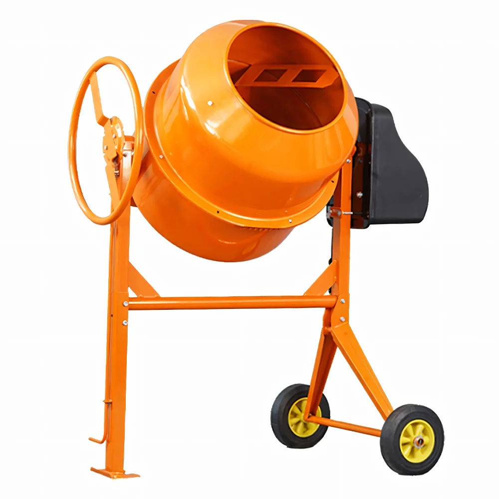 Mezcladores de hormigón eléctricos portátiles de 70L y 260L, mezcladores móviles populares de alimentación de cemento para granja y hogar para la industria de la construcción