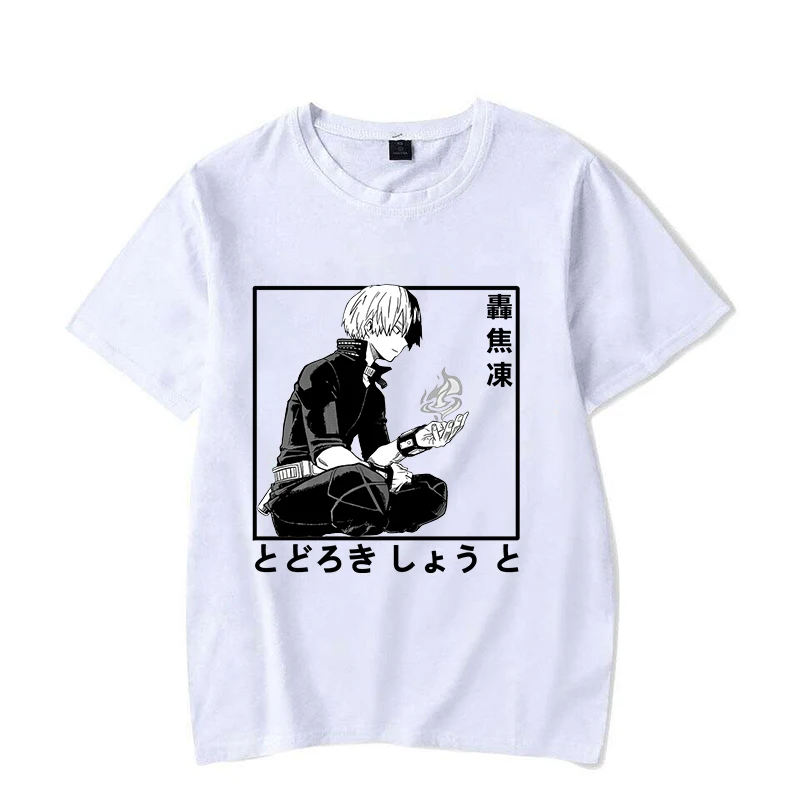 Hot Anime Todoroki Shoto Print magliette a maniche corte donna uomo camicie Casual estate Y2K T-shirt girocollo