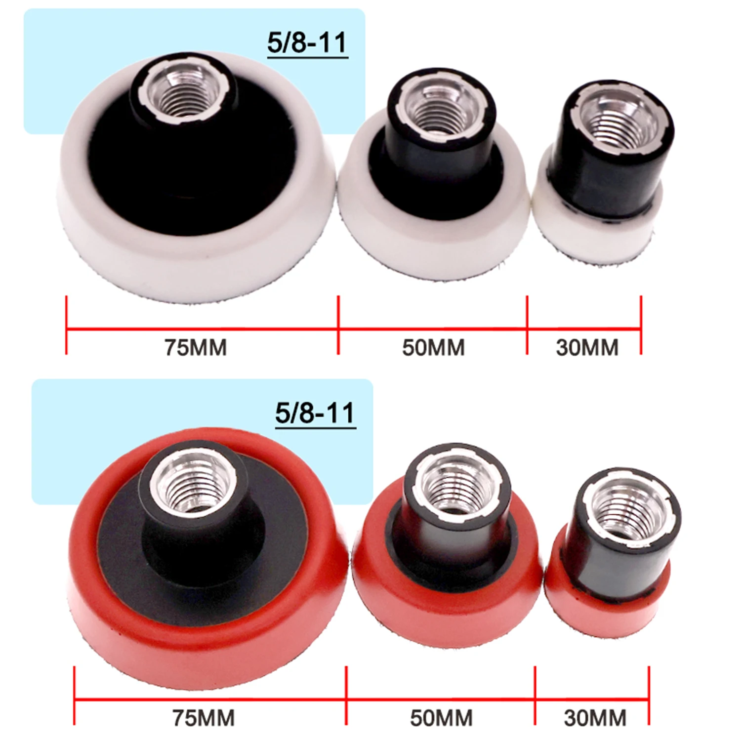 1-9 Pcs 30/50/75mm Polishing Pad Backing Plate with 5/8