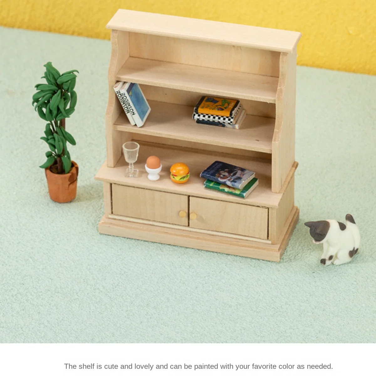 1:12 Dollhouse Miniature Bookcase Locker Storage Cabinet Shelf Rack Furniture Model Decor Bookcase Storage Cabinet RackJAS