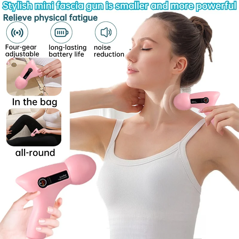 (No Silicone Sleeve) Handheld Body Massage Products Mini Silent Electric Wireless Fascial Gun Portable Massager Stick Vibration