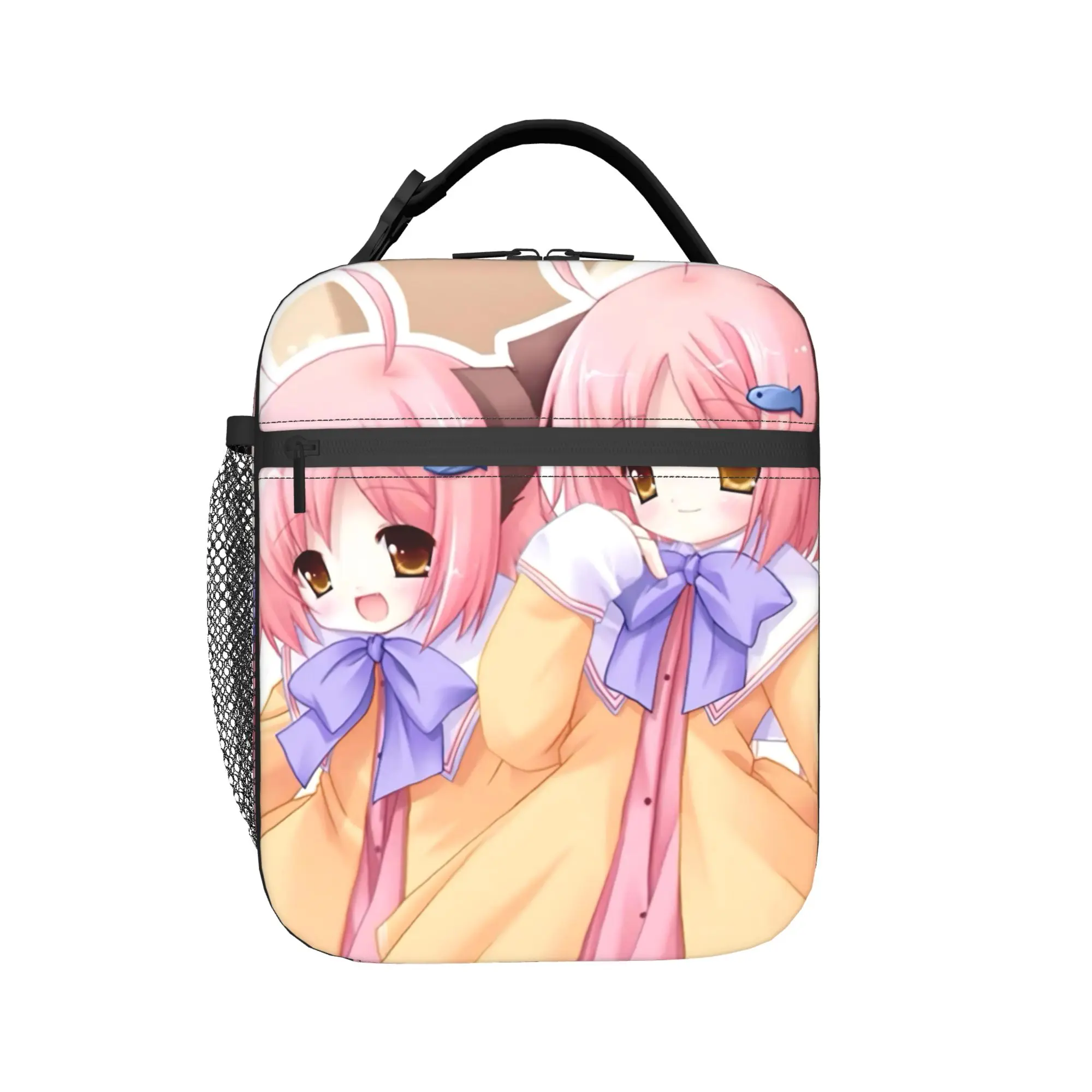 Twin Cat Girls Insulated Lunch Bags for Men Women  Storage Food Box Leakproof Cooler Thermal Lunch Box For School Office