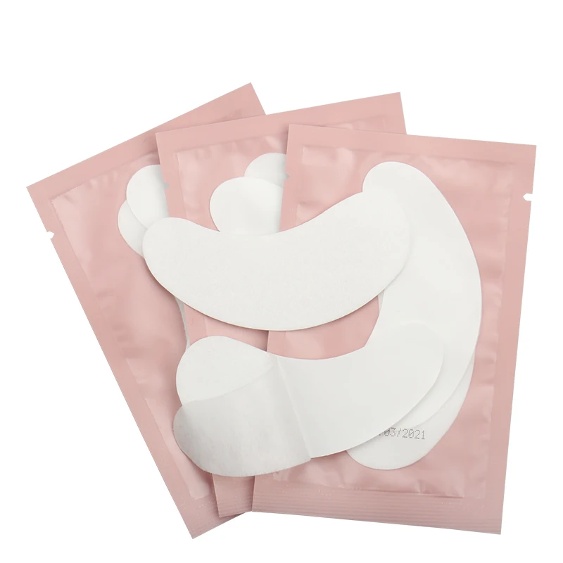 50/100 pares almofada de cílios gel remendo enxertia chicote sob remendos de olho rosa embalagem adesivo extensão de cílios ferramentas de maquiagem