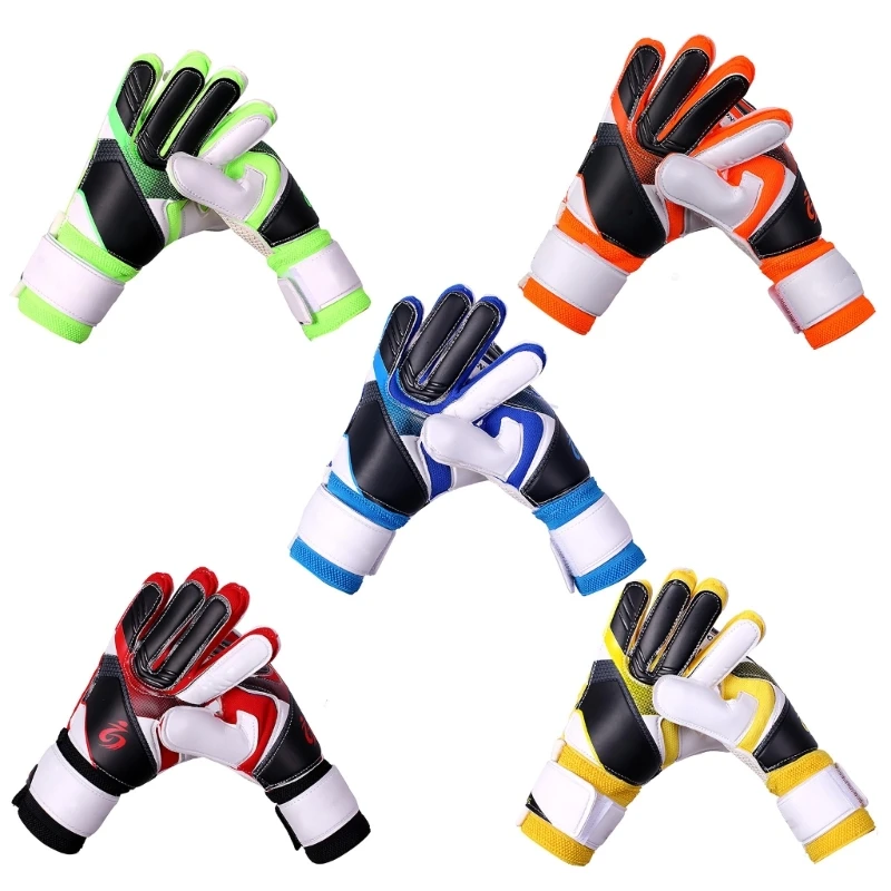 

Soccer Goalie Gloves Goalkeeper Gloves with Fingersave Wrist Protections Strong Grip Goalkeeper Gloves for Youth, Adults