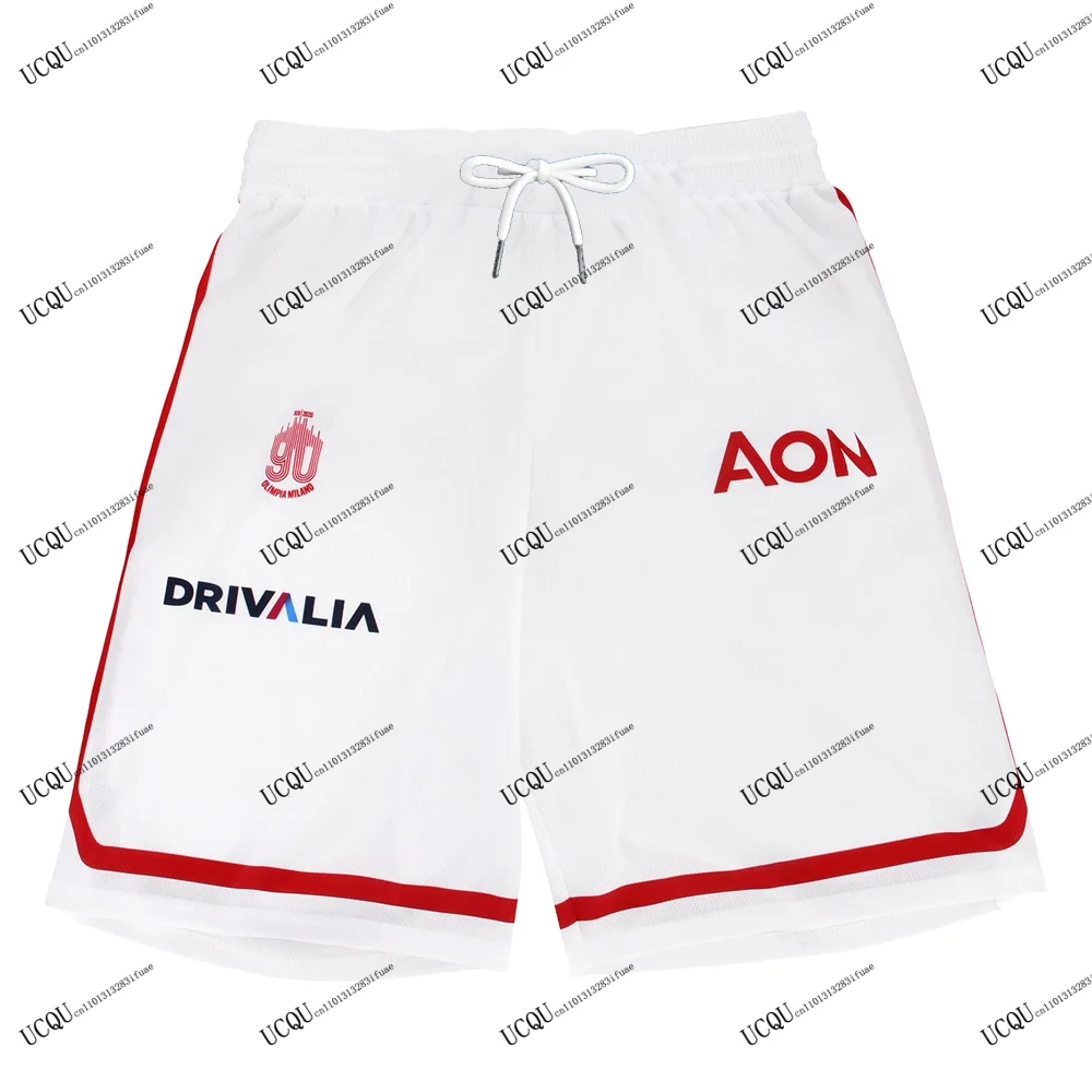 Olimpia Milano Home Away 2025-26 LBA recién llegado pantalones cortos de baloncesto Italia estilo Casual atlético 3D impreso usable adulto Unisex