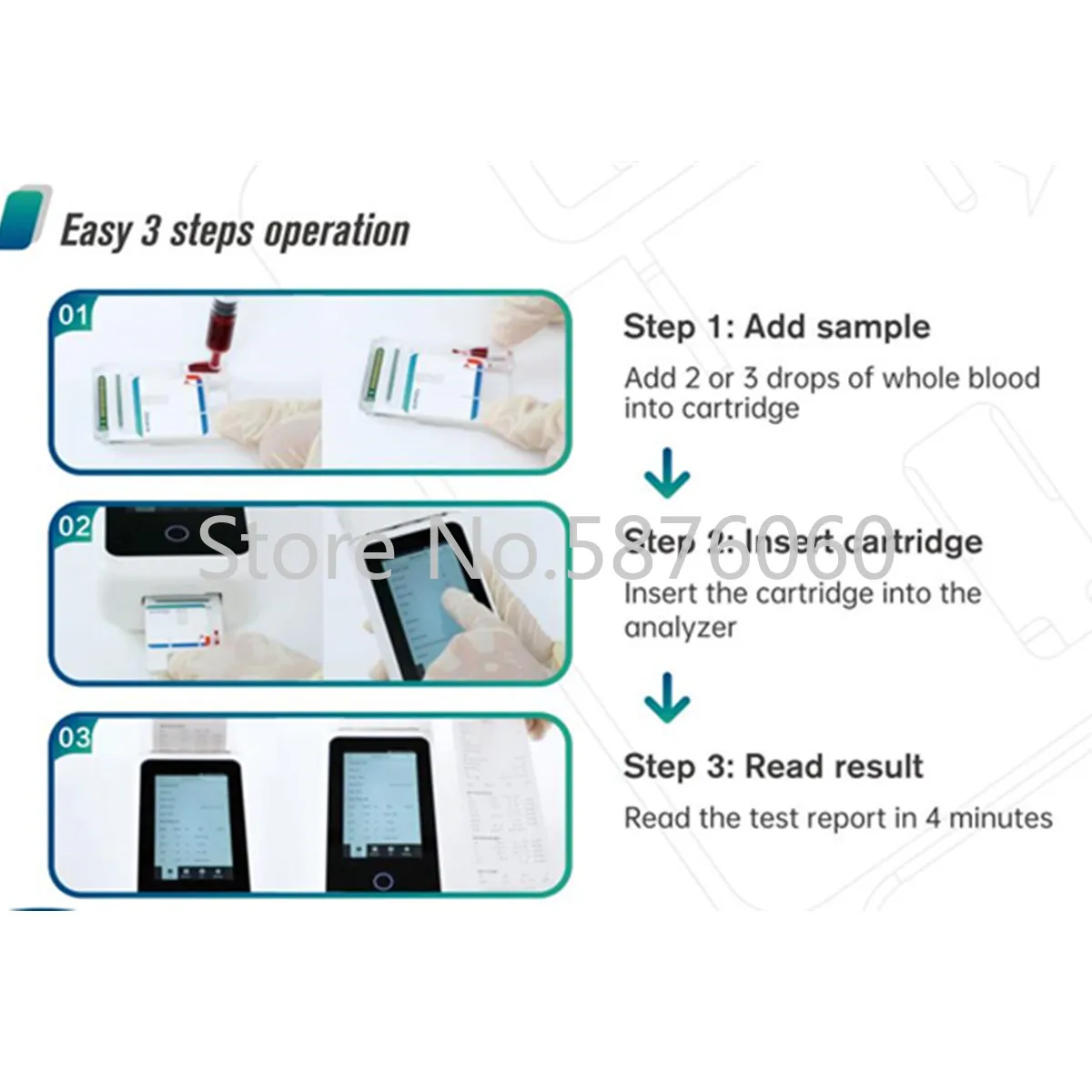 Hand Hold SG1 Smart Blood Gás Eletrólito Analyzer Testing Clinic Medical Hospital Reagent, 20Pcs Por Caixa