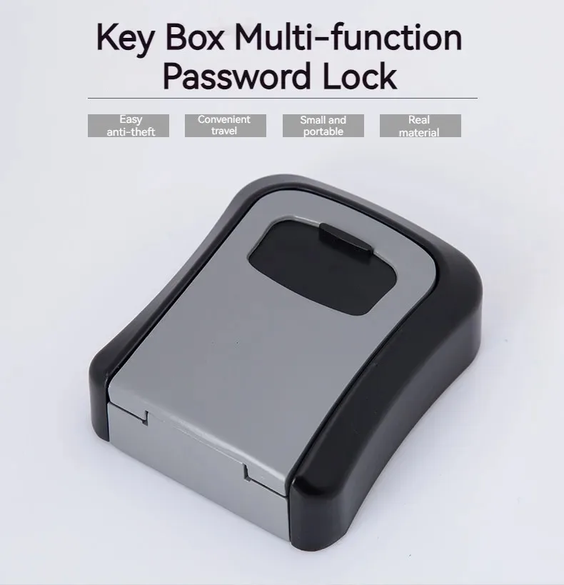 Wall Mount Key Storage Secret Box Organizer 4 Digit Combination Password Security Code Lock No Key Home Key Safe Box