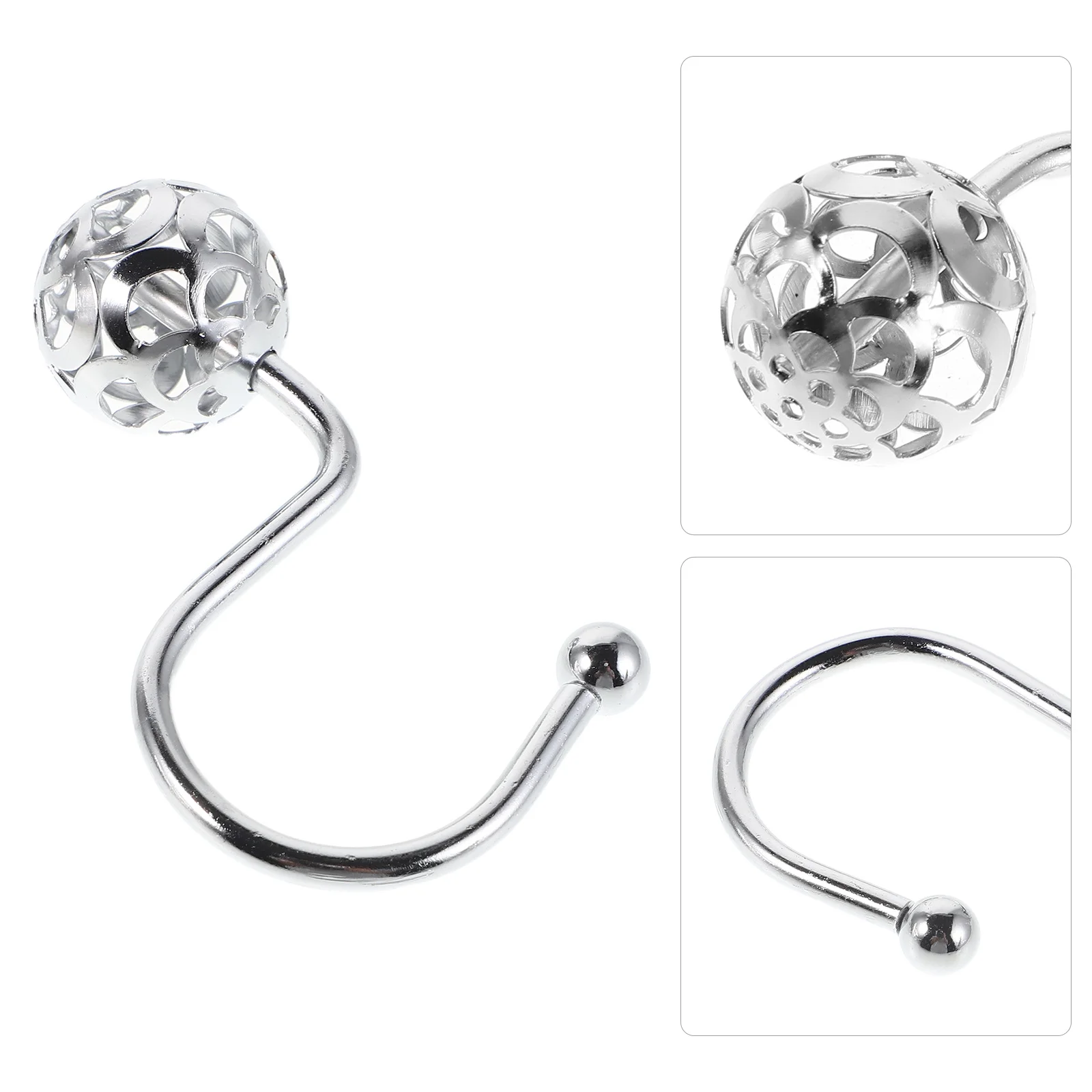 

12pcs Stainless Steel Shower Curtain Hooks Heavy Duty Bathroom Hanger For Shower Clothes Towels Decorative Metal Curtain Clips