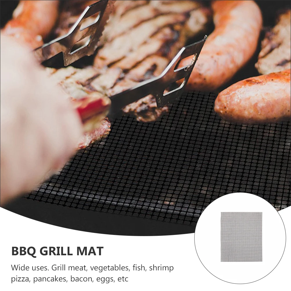

2pcs BBQ Grill Mat Non-stick Mats for Gas Charcoal Electric Grill Oven Portable Compact Lightweight Kitchen Barbecue