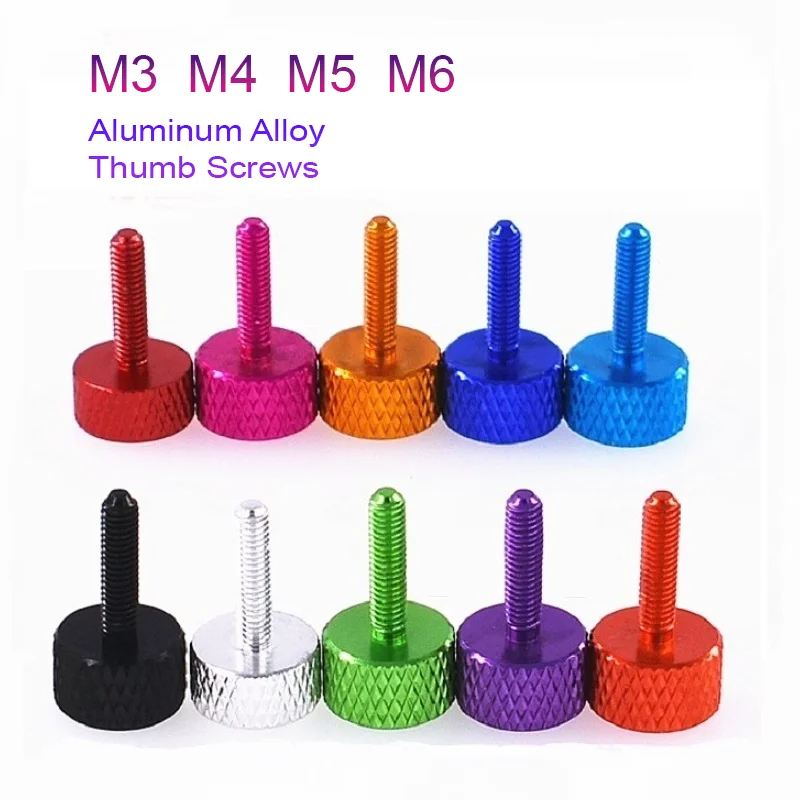M3 M4 M5 M6 الملونة الألومنيوم اليد تشديد الإبهام مسامير مخرش الجناح مسامير بأكسيد مناسبة DIY بها بنفسك إطارات الكمبيوتر الرئيسية الجانب