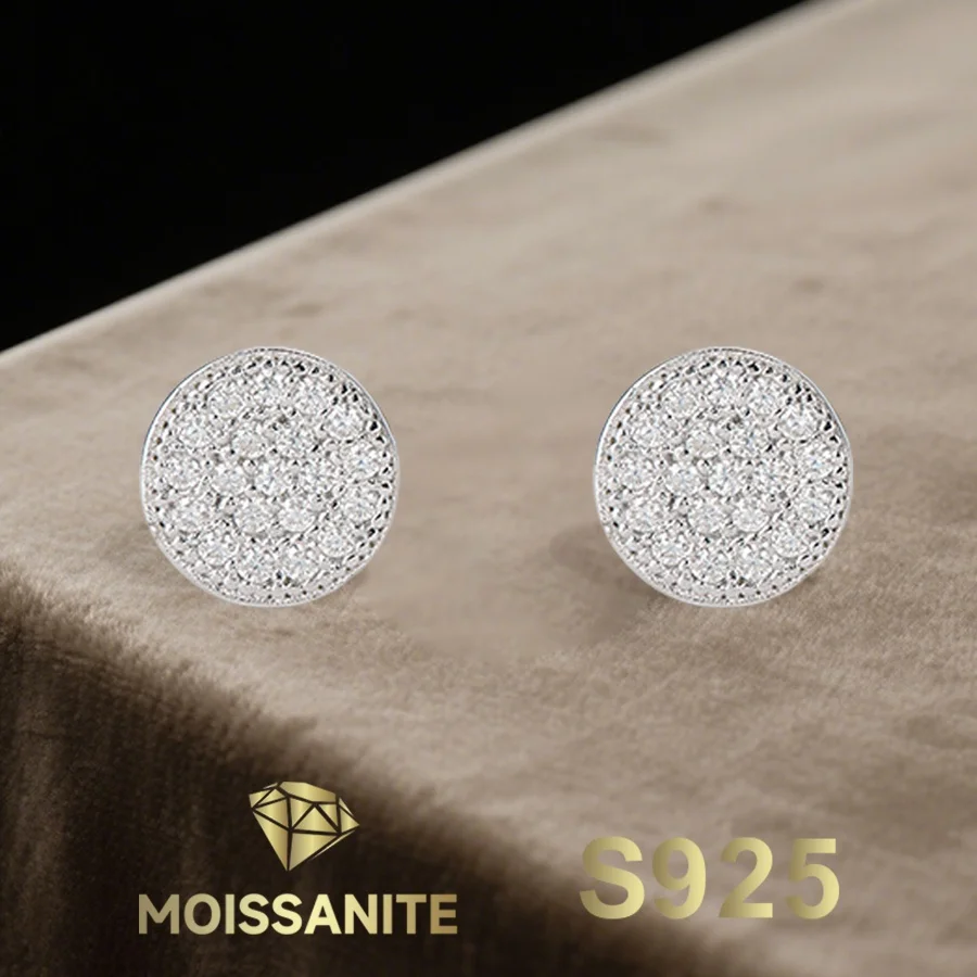Umcho Full Moissanite Earrings Elegant Woman's Jewelry S925 Silver Stud Earring Fashion Jewelry New 2025