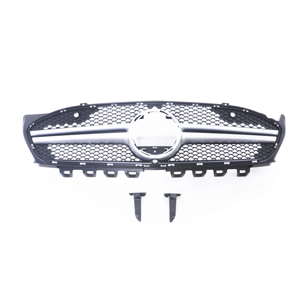 Front Grille Grill For Mercedes Benz W118 CLA Class 2019-2022 CLA200 CLA250 CLA45 AMG Style Silver/Black Upper Bumper Hood Mesh