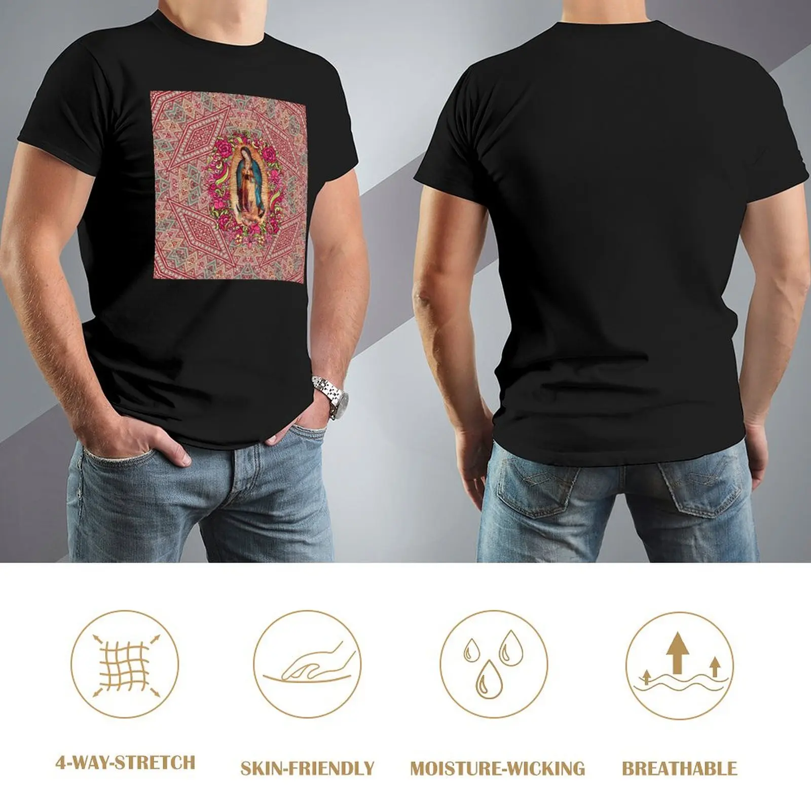 Our Lady of Guadalupe Virgin Mary Mexican Virgin Y T-shirts Vintage T-shirt Harajuku Movement Geeky Fitness USA Size - Image 2