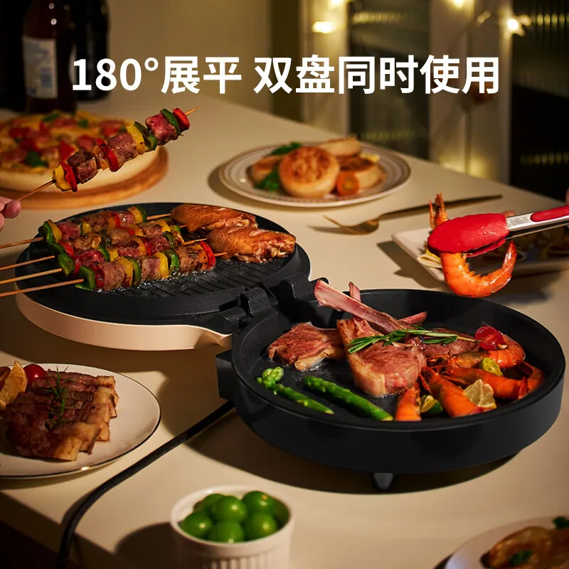 مقلاة كعكة كهربائية من ليرين، تسخين على الوجهين، ماكينة فطيرة كعكة كهربائية جديدة ومكبرة وعميقة، ماكينة الكل في واحد #4