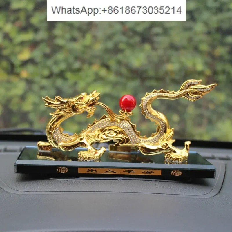 

Tradition Dragon Sculpture Decoration Crafts Living Room Fengshui Metal Ornaments Car Countertop Decorations Home Decor